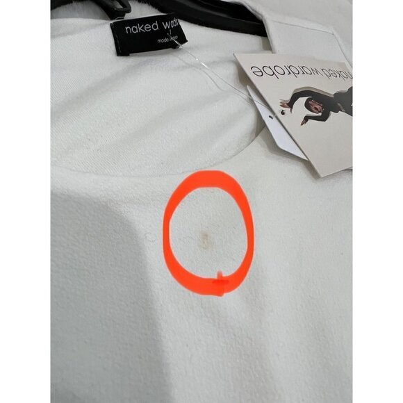 NWTD NAKED WARDROBE Size L Long Sleeve Bodysuit White - Picture 4 of 12